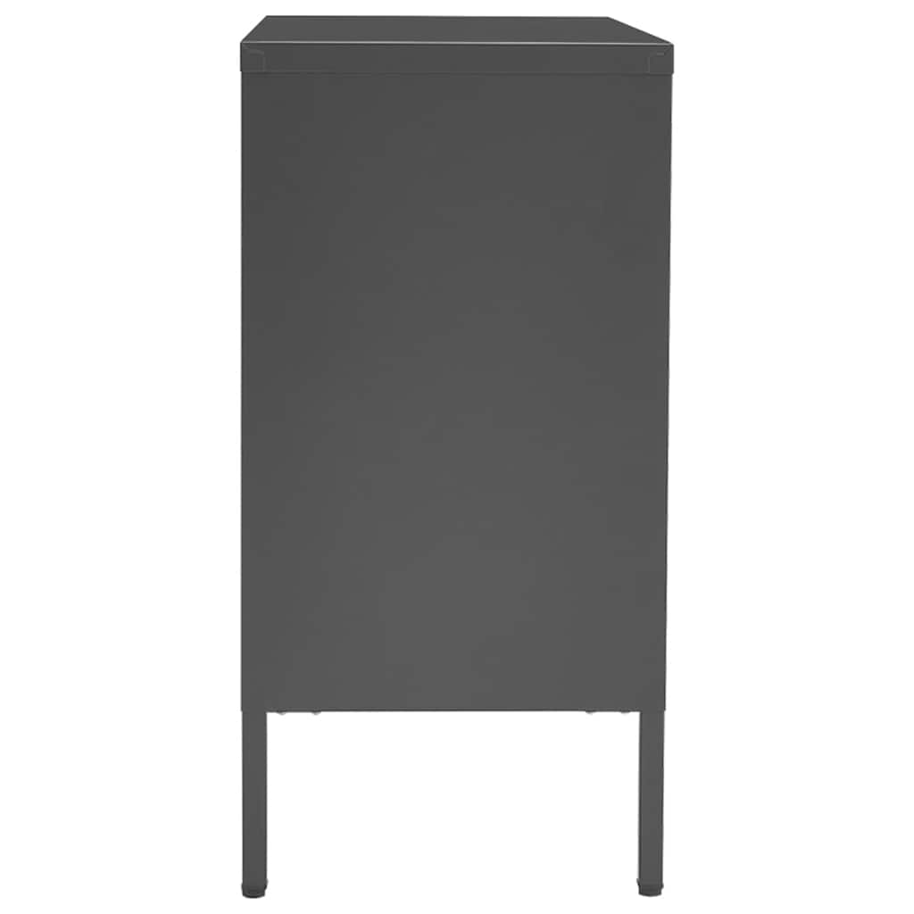 Sideboard Anthracite 75x35x70 cm Steel and Tempered Glass