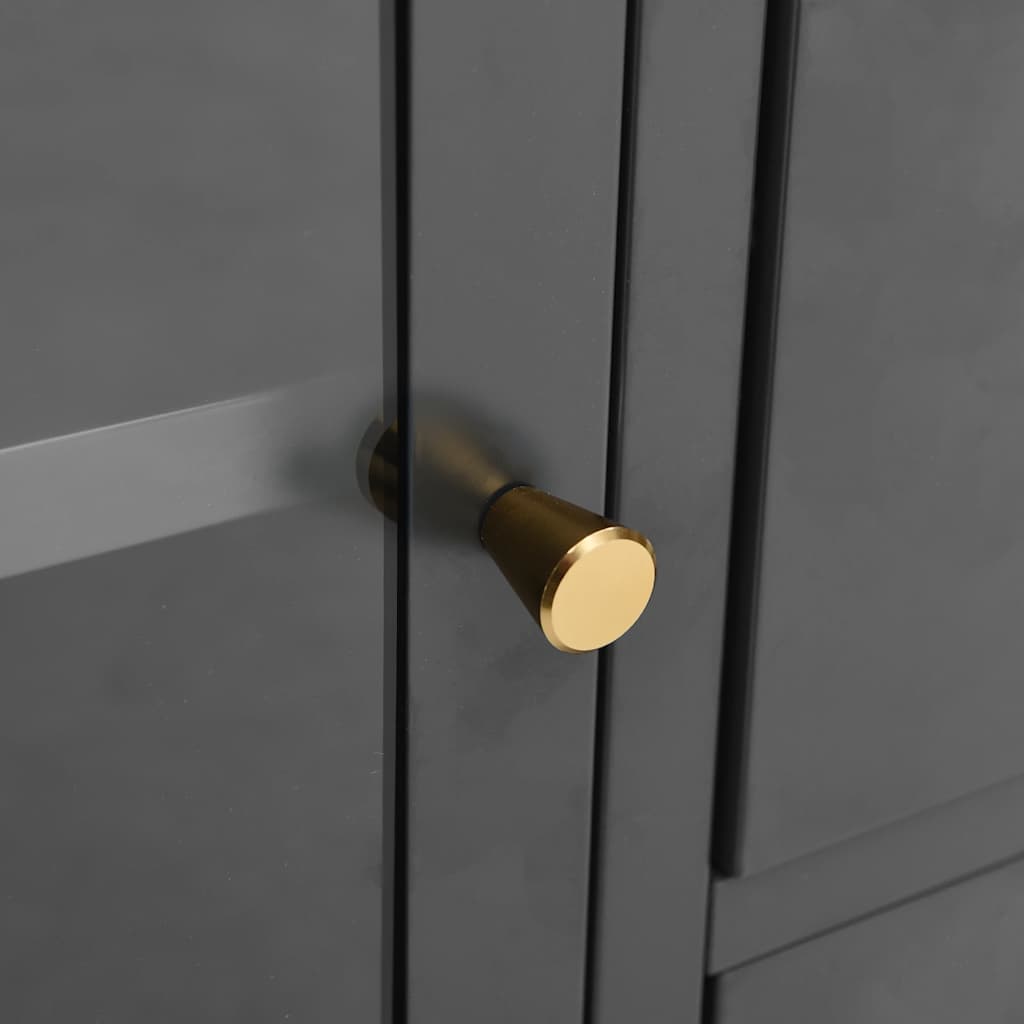 Sideboard Anthracite 75x35x70 cm Steel and Tempered Glass