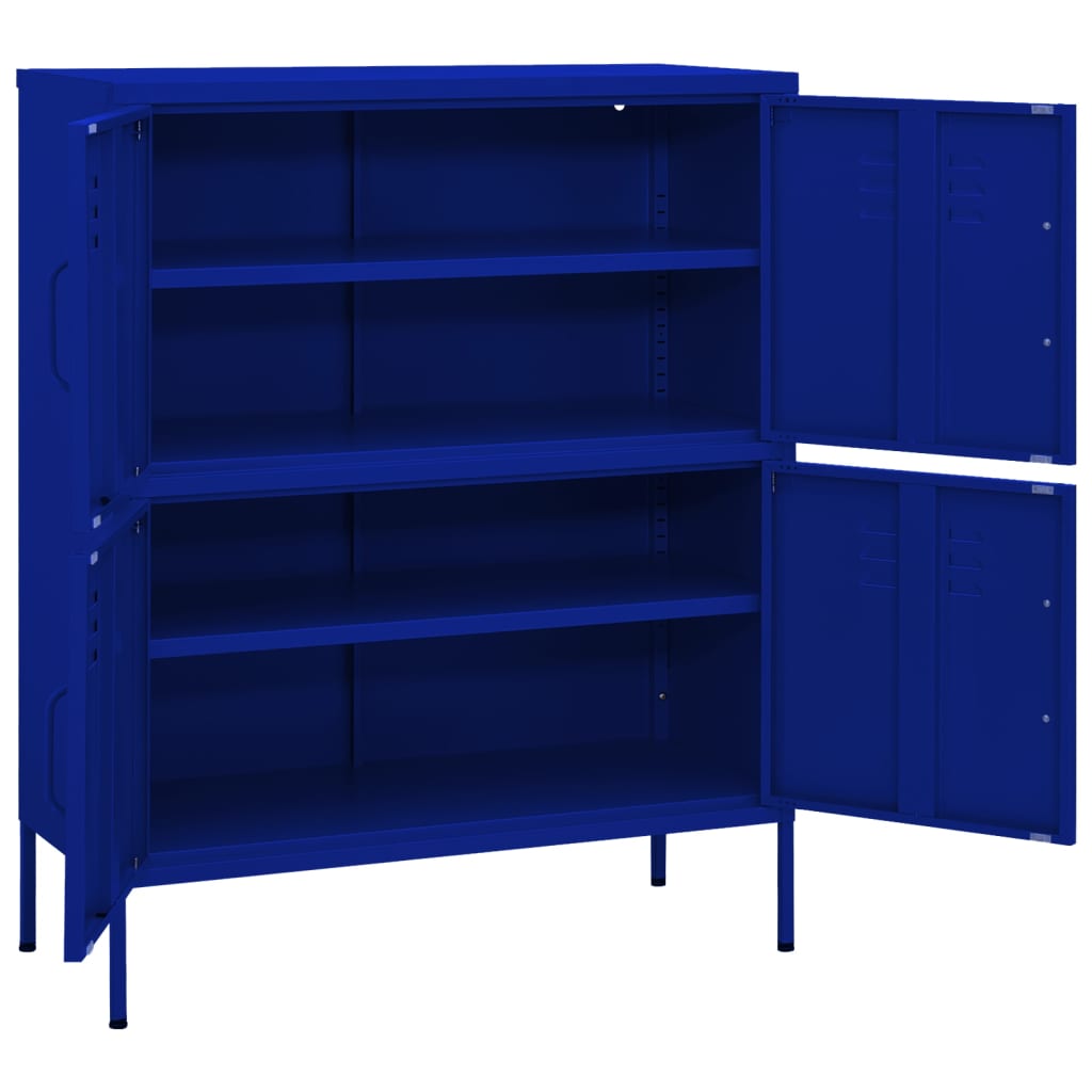 Storage Cabinet Navy Blue 80x35x101.5 cm Steel