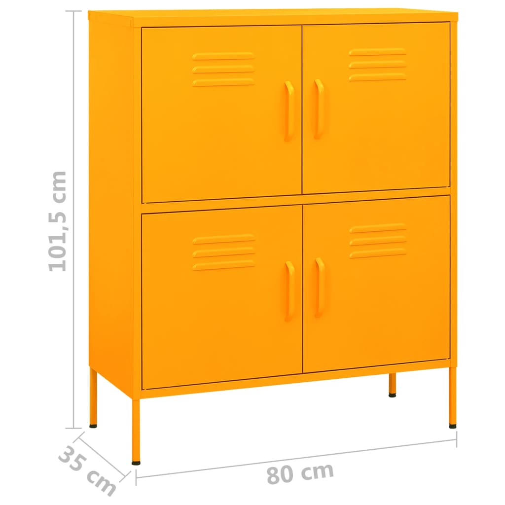 Storage Cabinet Mustard Yellow 80x35x101.5 cm Steel