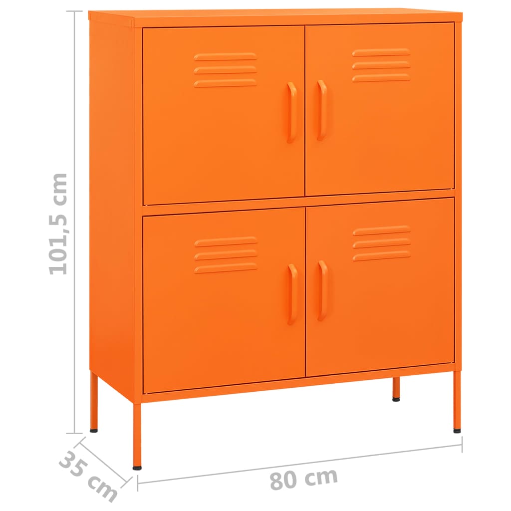 Storage Cabinet Orange 80x35x101.5 cm Steel