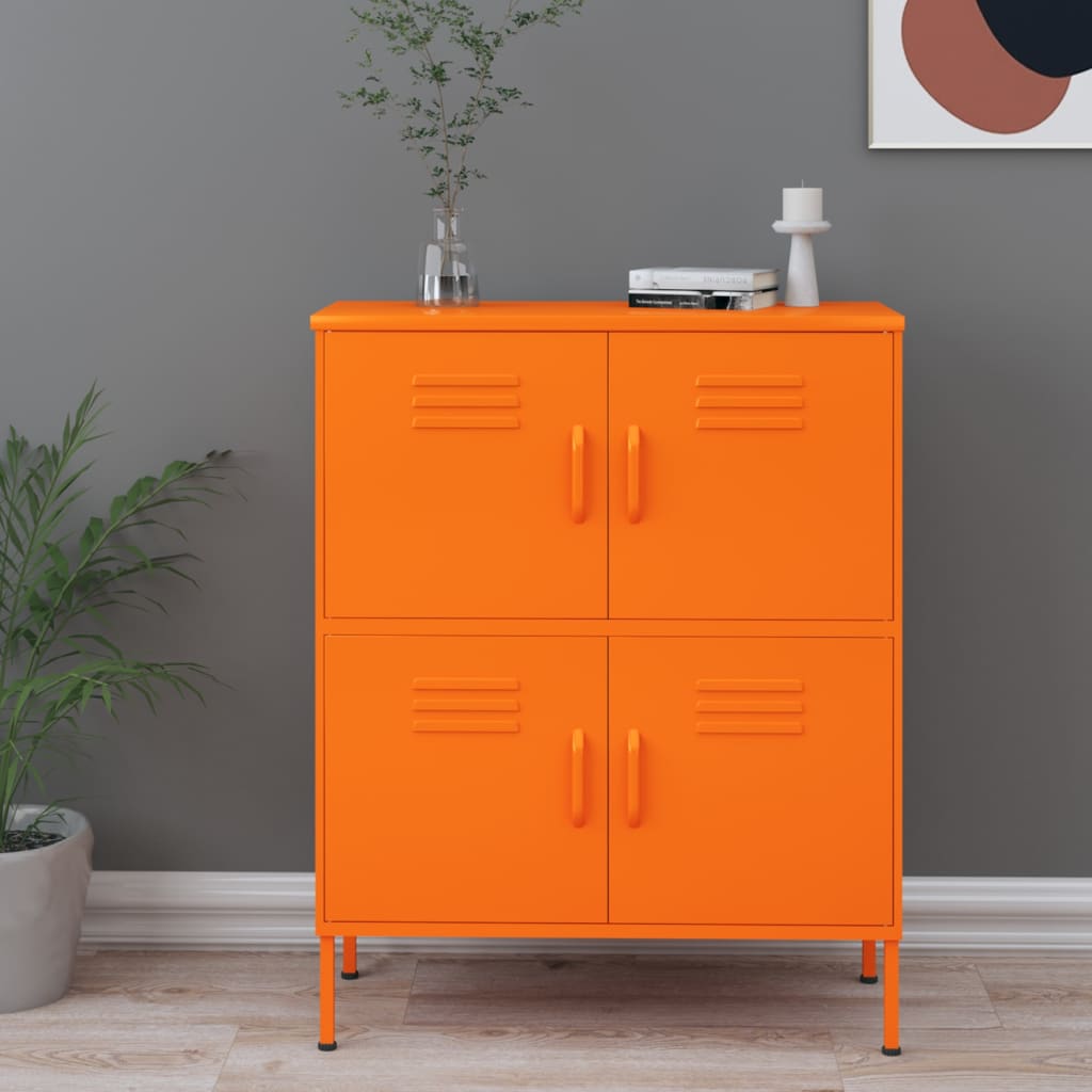Storage Cabinet Orange 80x35x101.5 cm Steel