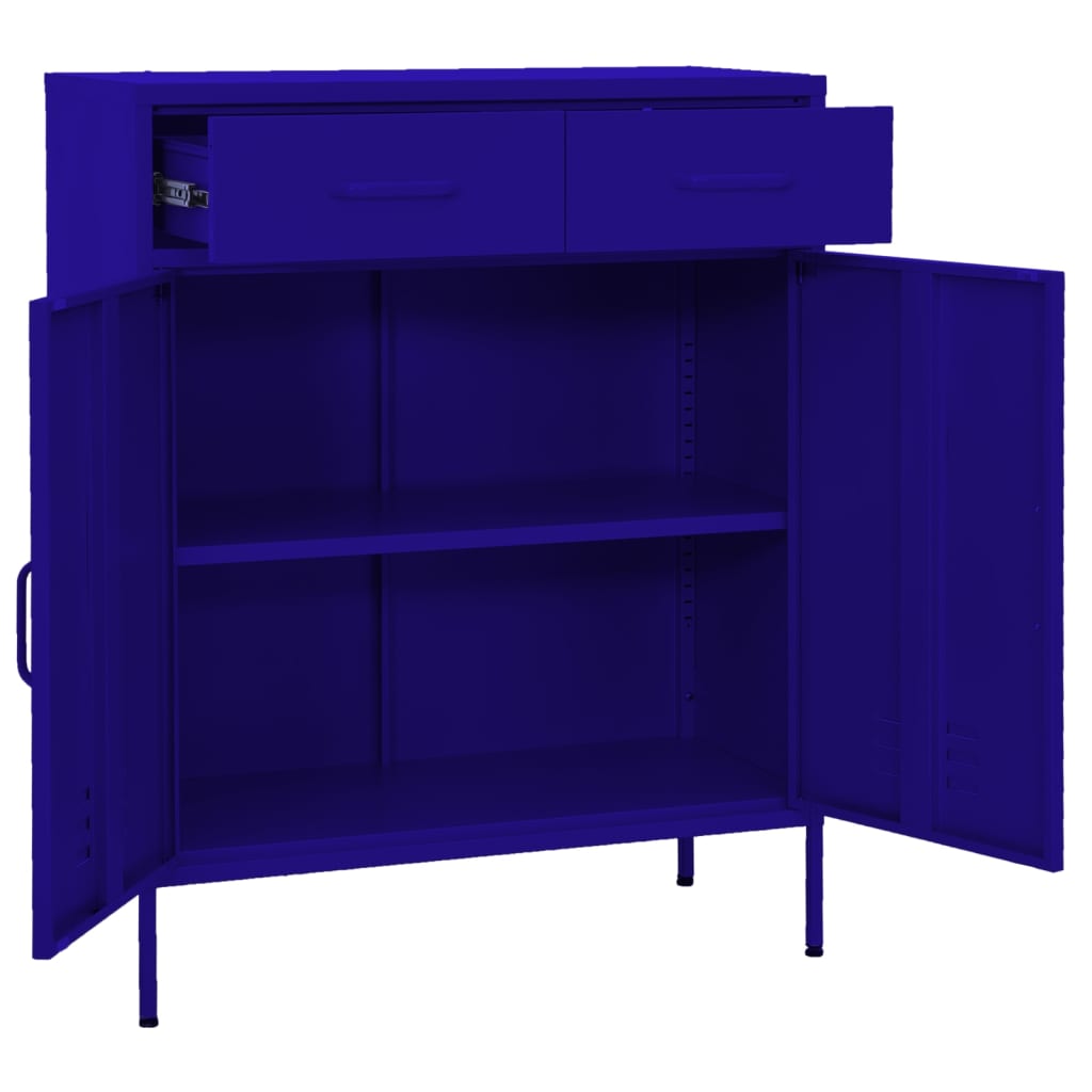 Storage Cabinet Navy Blue 80x35x101.5 cm Steel