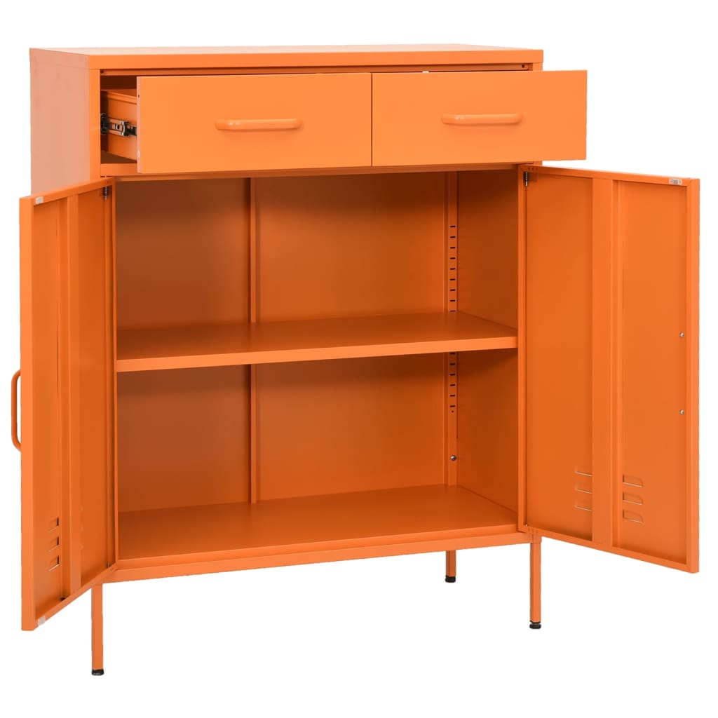 Storage Cabinet Orange 80x35x101.5 cm Steel