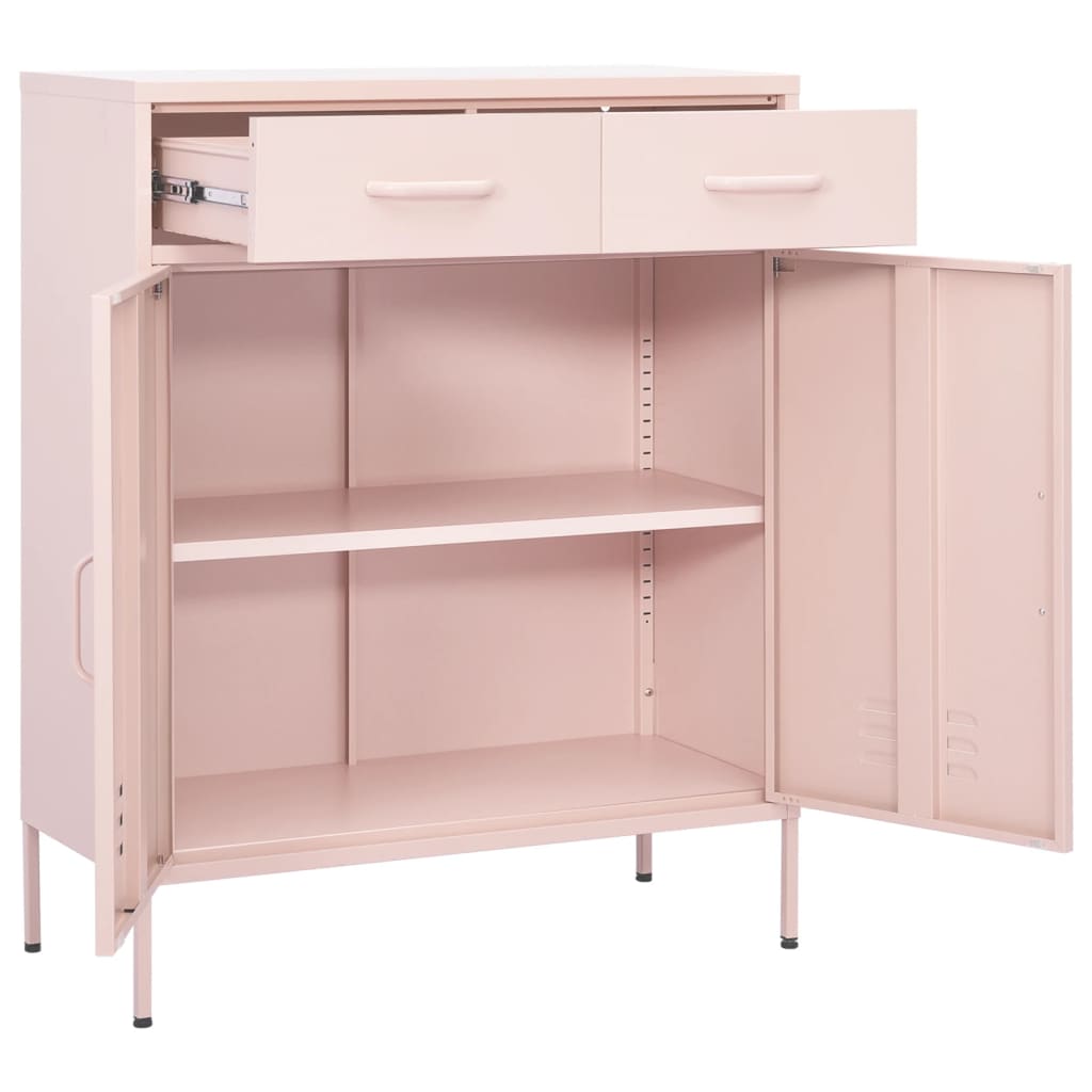 Storage Cabinet Pink 80x35x101.5 cm Steel