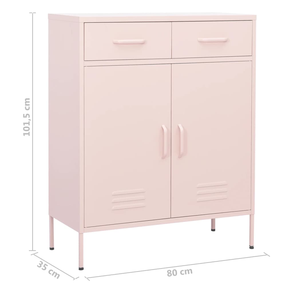 Storage Cabinet Pink 80x35x101.5 cm Steel