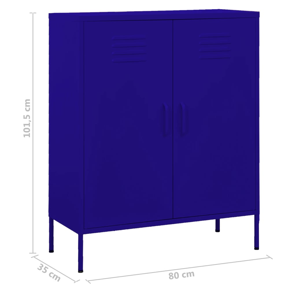 Storage Cabinet Navy Blue 80x35x101.5 cm Steel