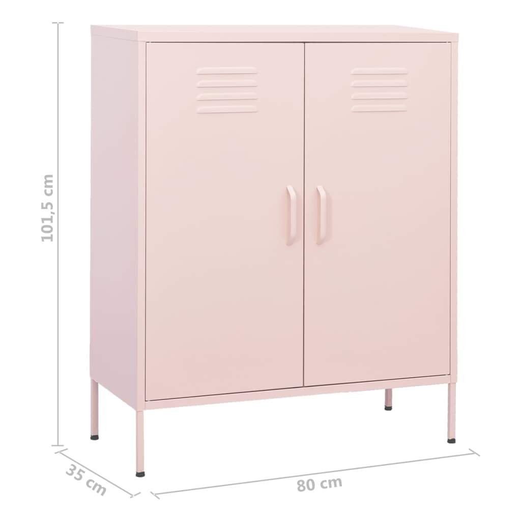 Storage Cabinet Pink 80x35x101.5 cm Steel