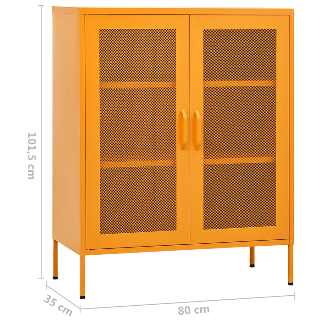Storage Cabinet Mustard Yellow 80x35x101.5 cm Steel