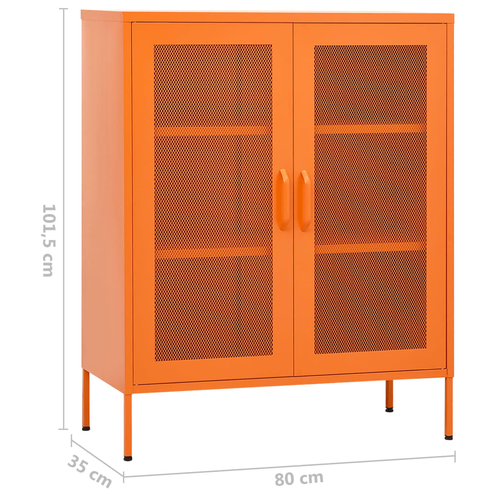 Storage Cabinet Orange 80x35x101.5 cm Steel