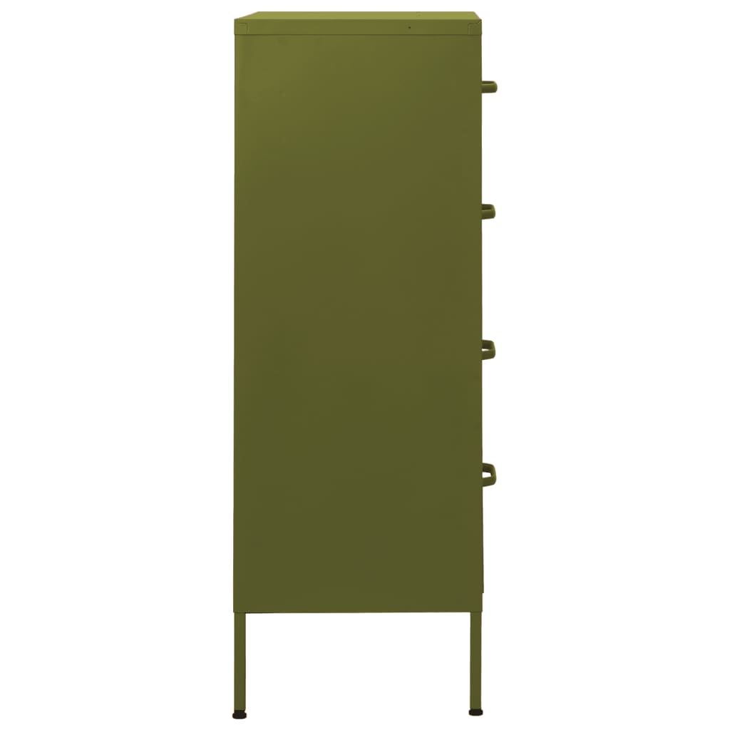 Chest of Drawers Olive Green 80x35x101.5 cm Steel