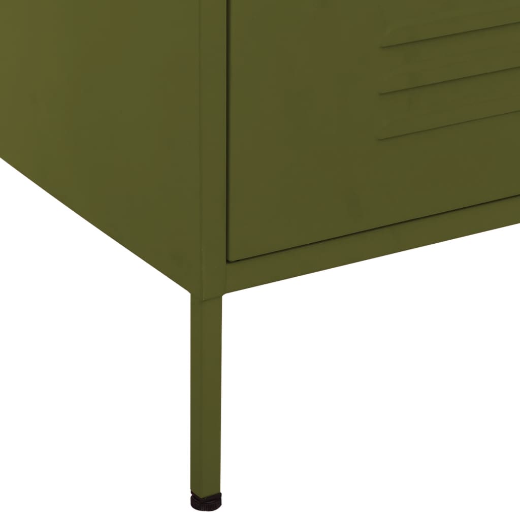 Chest of Drawers Olive Green 80x35x101.5 cm Steel