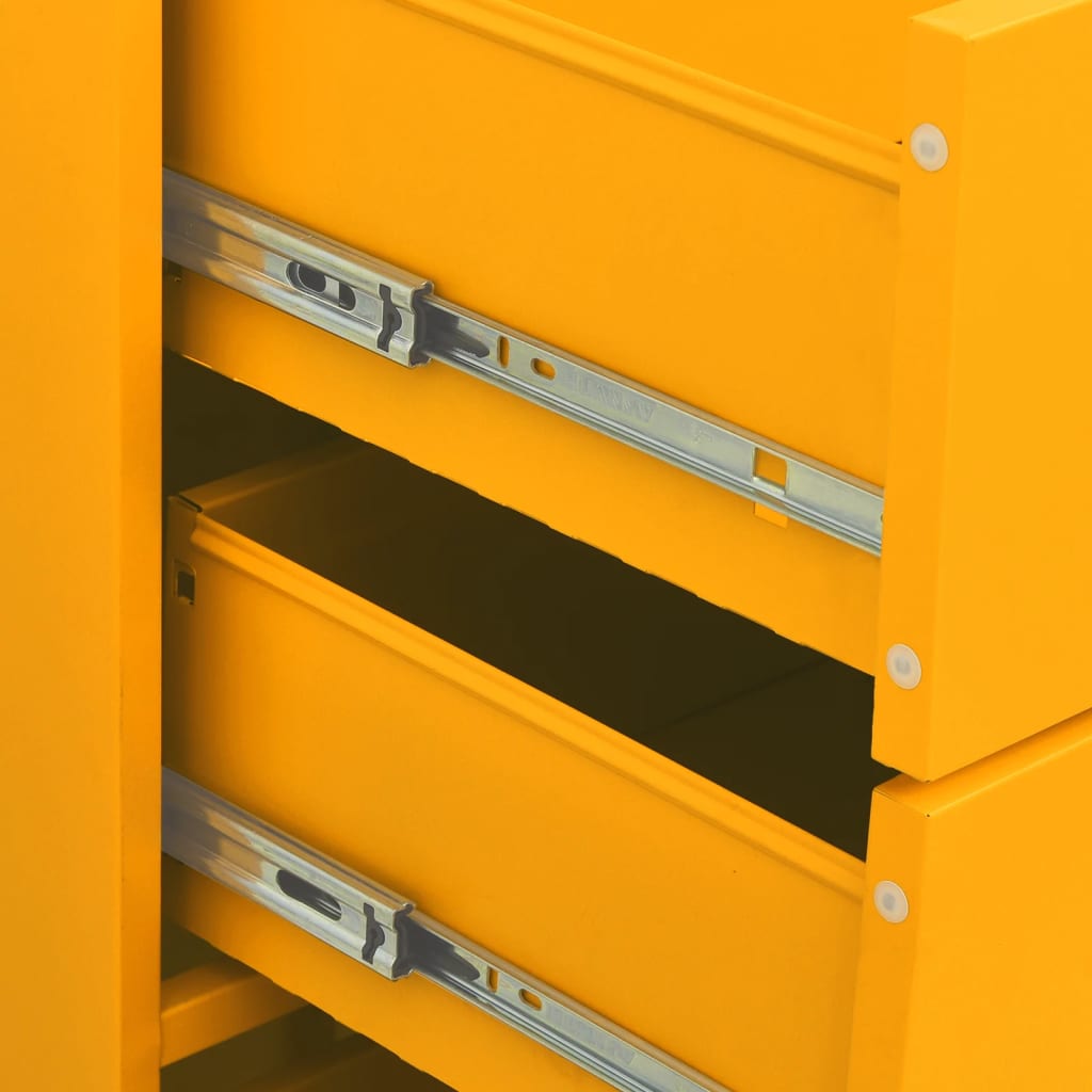 Chest of Drawers Mustard Yellow 80x35x101.5 cm Steel
