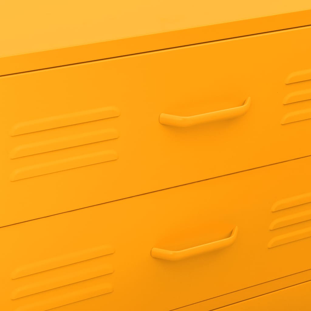 Chest of Drawers Mustard Yellow 80x35x101.5 cm Steel