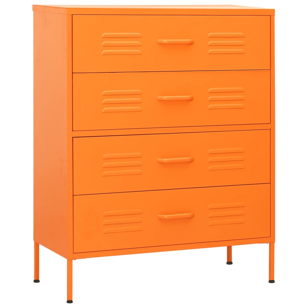 Chest of Drawers Orange 80x35x101.5 cm Steel