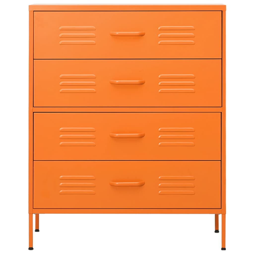 Chest of Drawers Orange 80x35x101.5 cm Steel