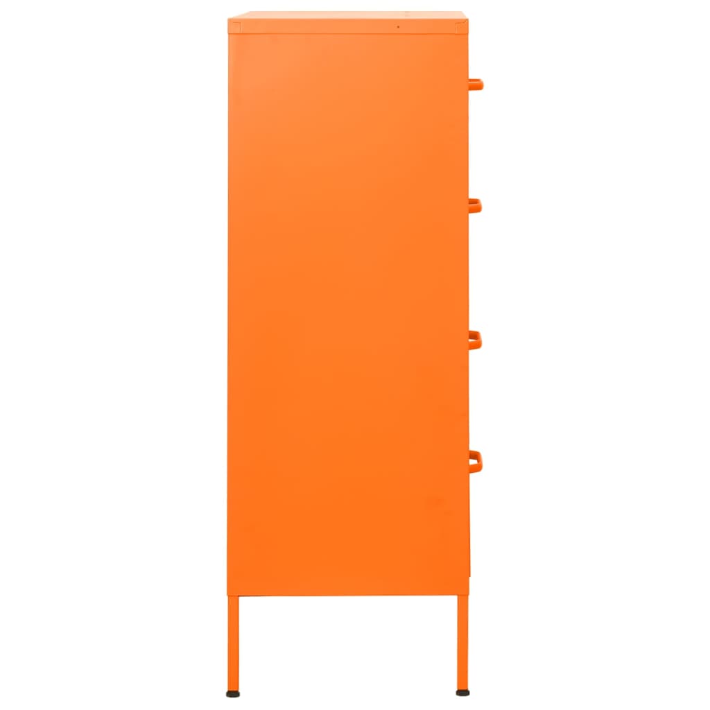 Chest of Drawers Orange 80x35x101.5 cm Steel