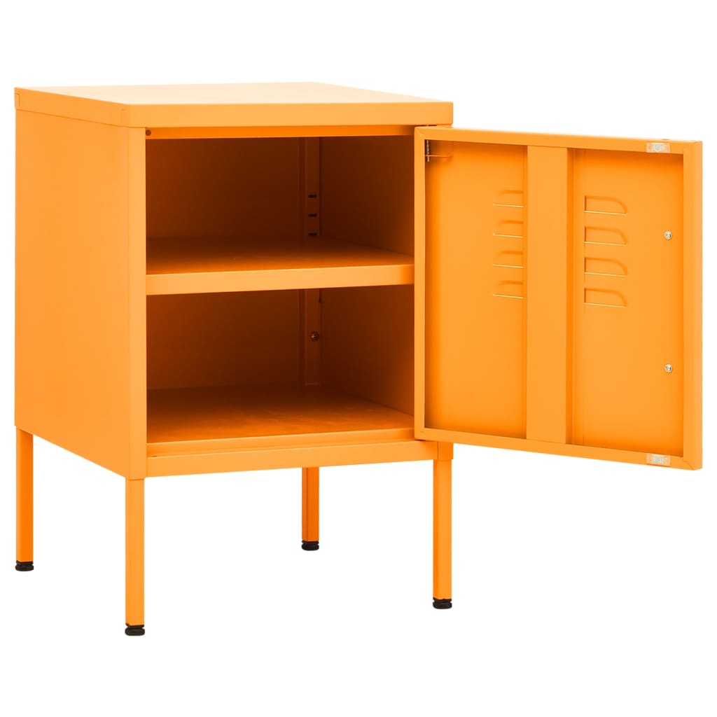 Nightstand Mustard Yellow 35x35x51 cm Steel