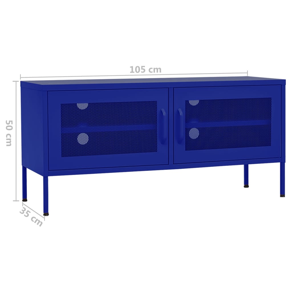 TV Cabinet Navy Blue 105x35x50 cm Steel