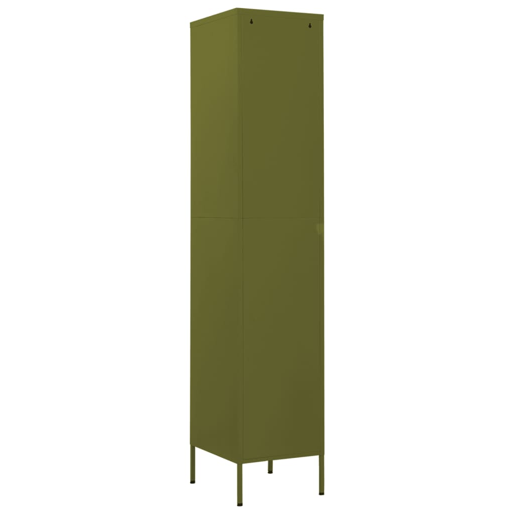 Locker Cabinet Olive Green 35x46x180 cm Steel
