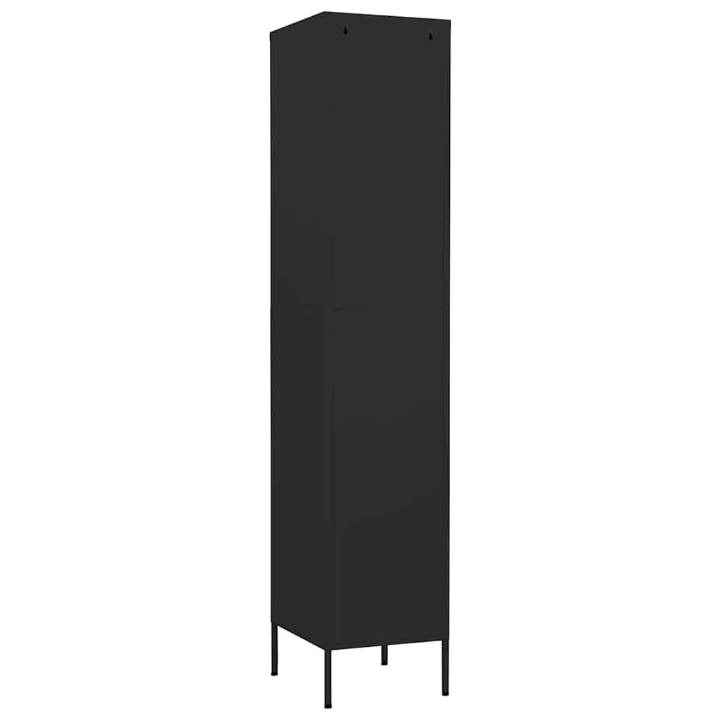 Locker Cabinet Black 35x46x180 cm Steel