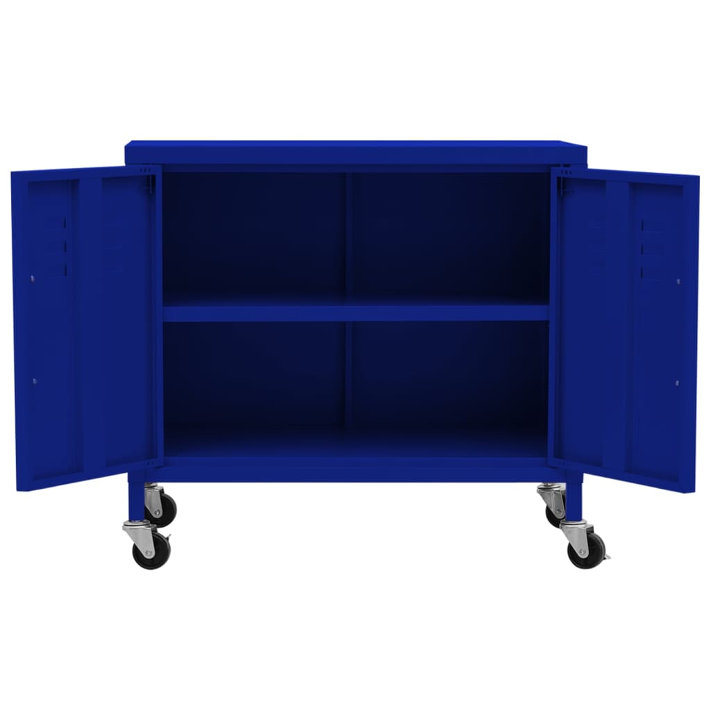 Storage Cabinet Navy Blue 60x35x56 cm Steel