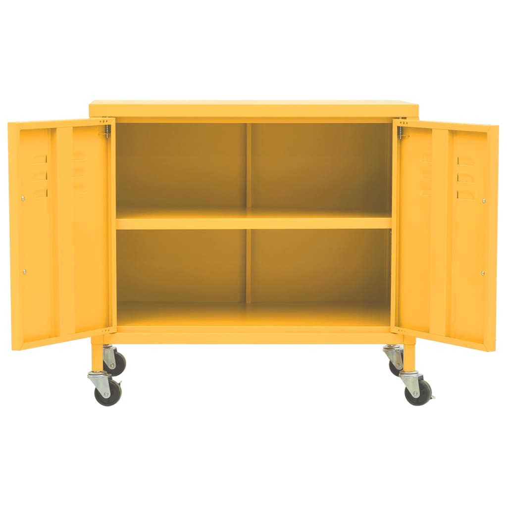 Storage Cabinet Mustard Yellow 60x35x56 cm Steel