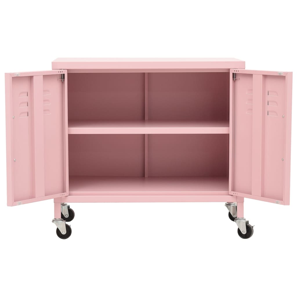 Storage Cabinet Pink 60x35x56 cm Steel