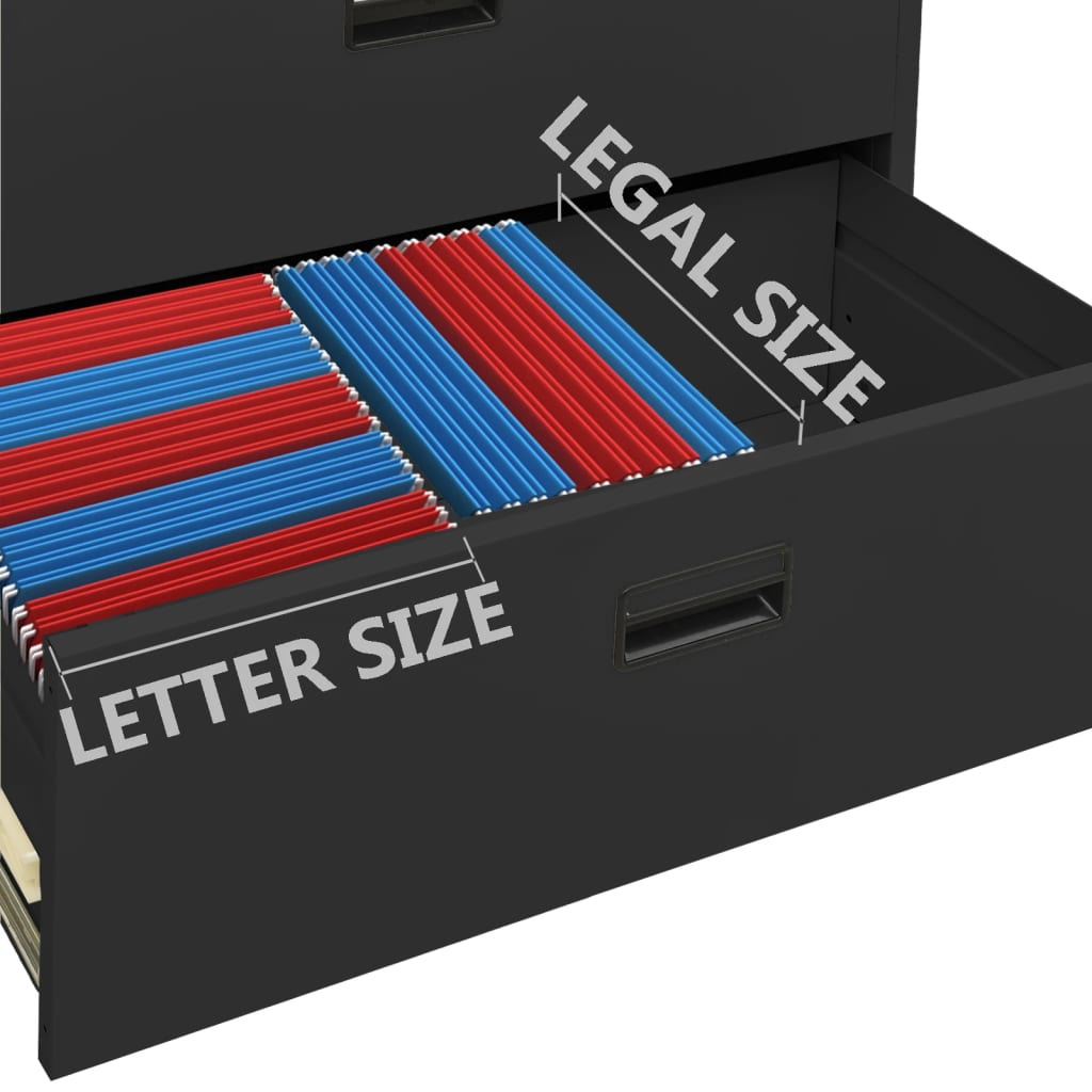 Filing Cabinet Anthracite 90x46x134 cm Steel