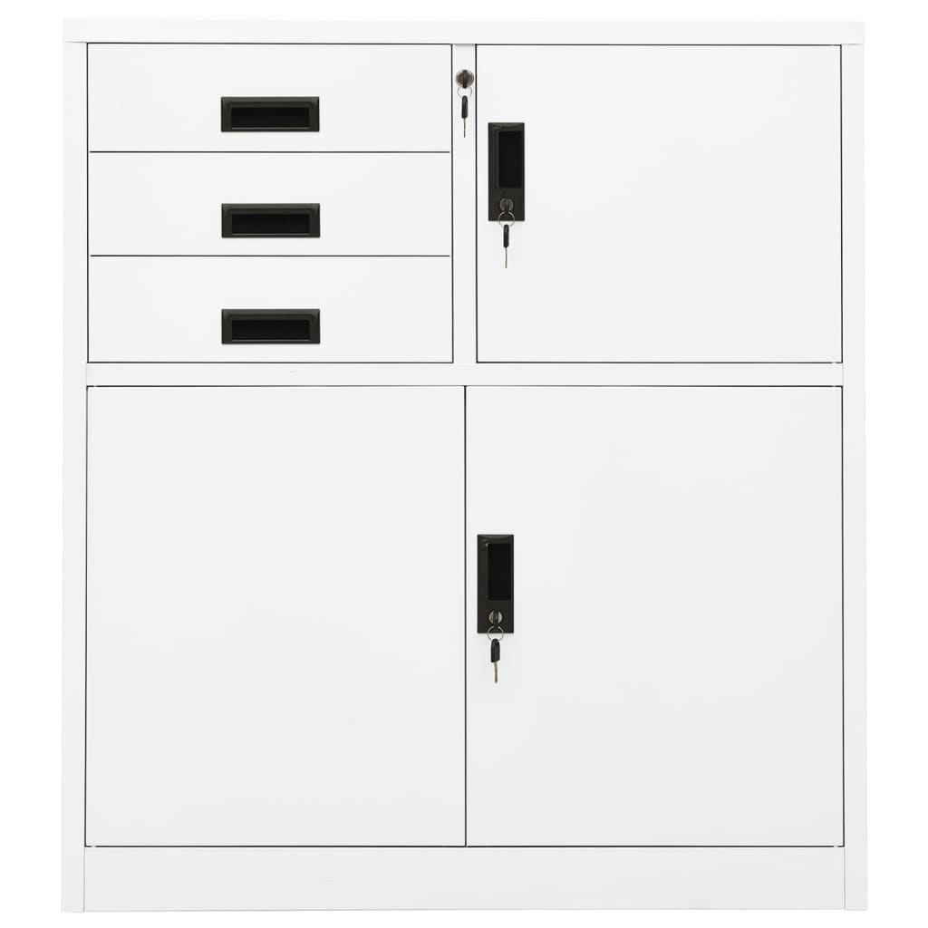 Office Cabinet White 90x40x102 cm Steel
