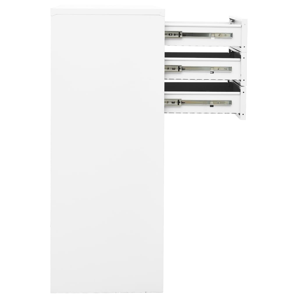 Office Cabinet White 90x40x102 cm Steel