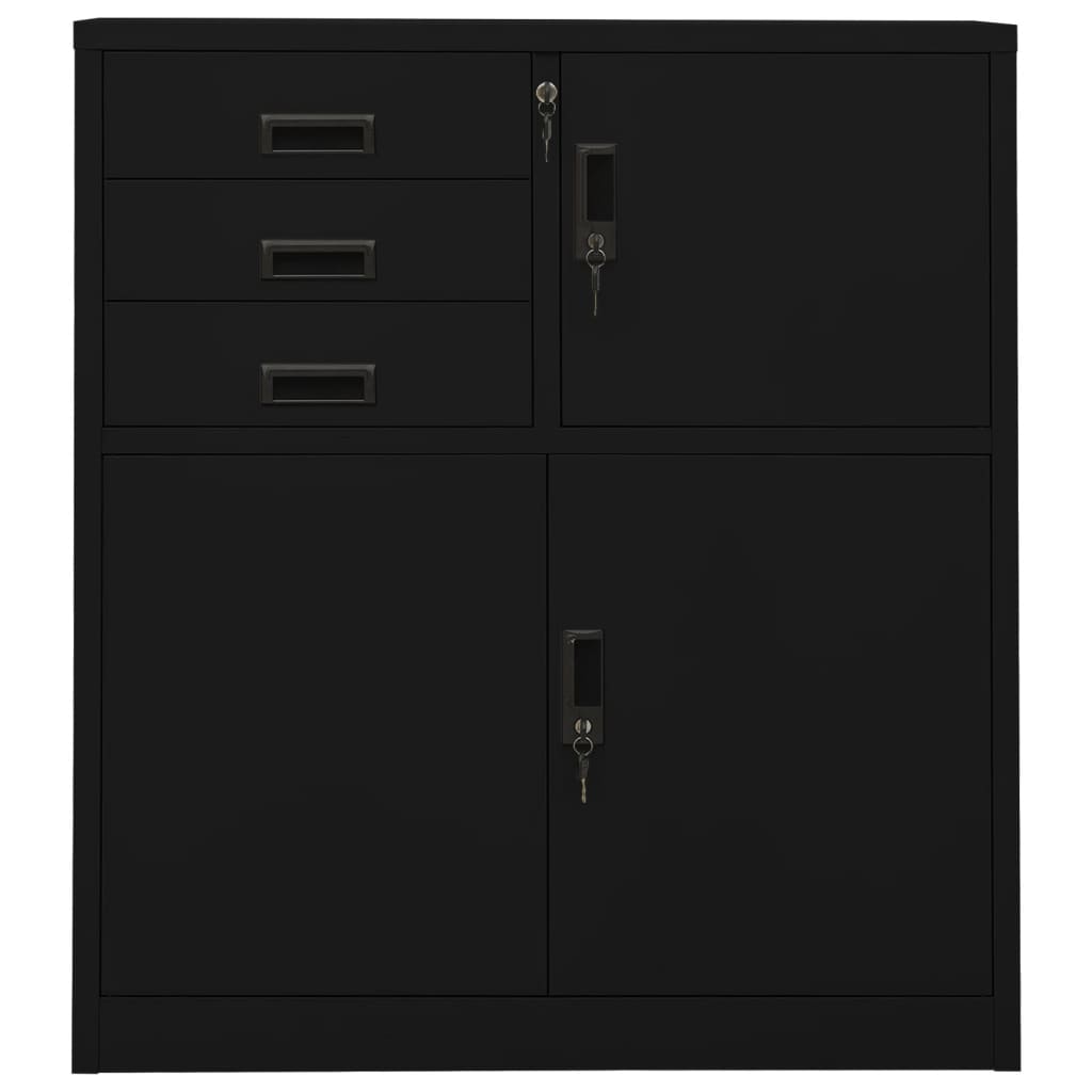 Office Cabinet Black 90x40x102 cm Steel