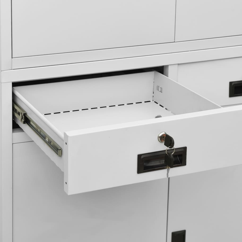 Office Cabinet Light Grey 90x40x180 cm Steel