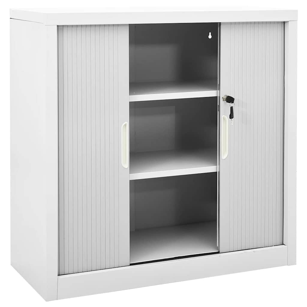Sliding Door Cabinet Grey 90x40x90 cm Steel