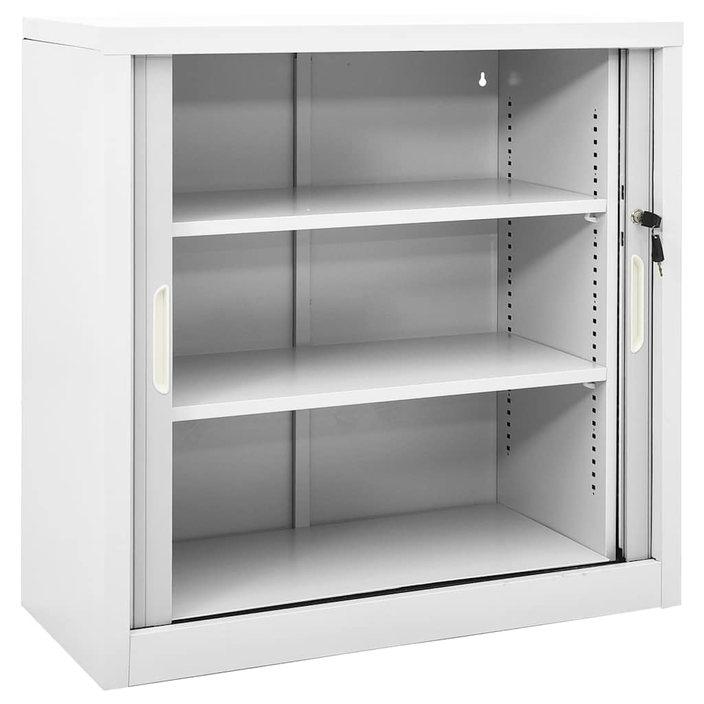 Sliding Door Cabinet Grey 90x40x90 cm Steel