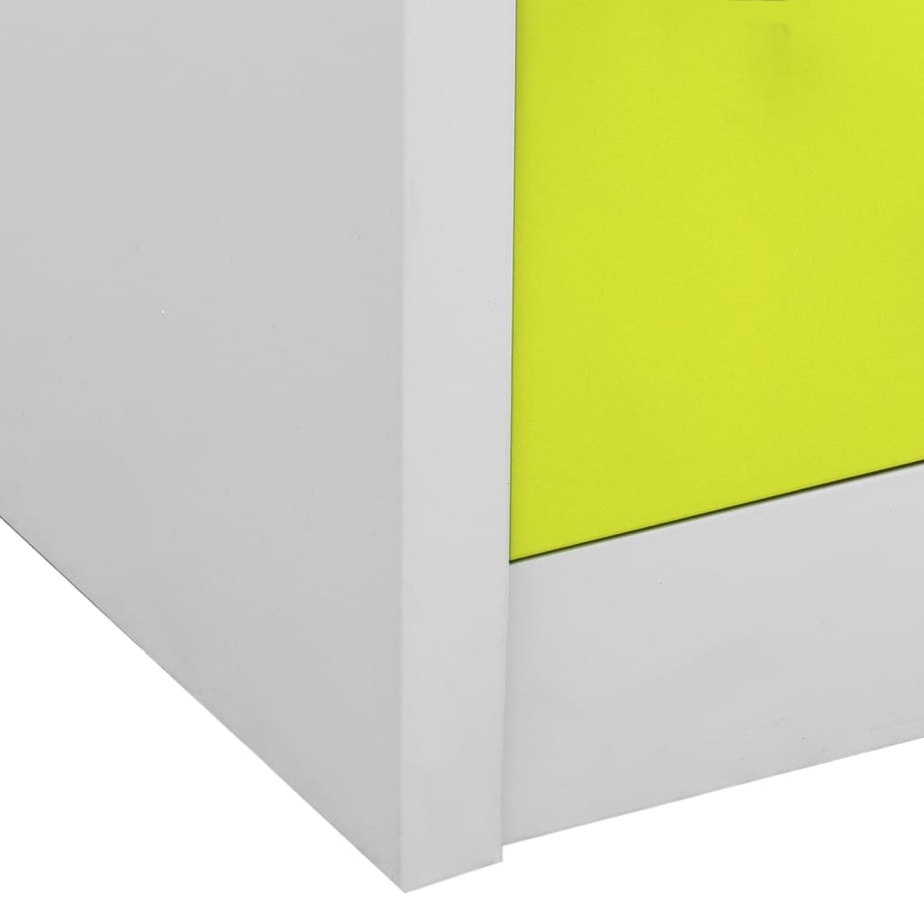 Locker Cabinet Light Grey and Green 90x45x92.5 cm Steel