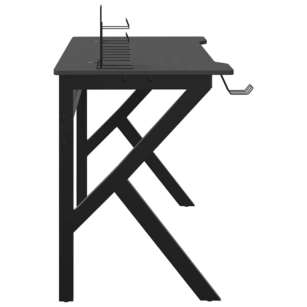 Gaming Desk with K Shape Legs Black 110x60x75 cm