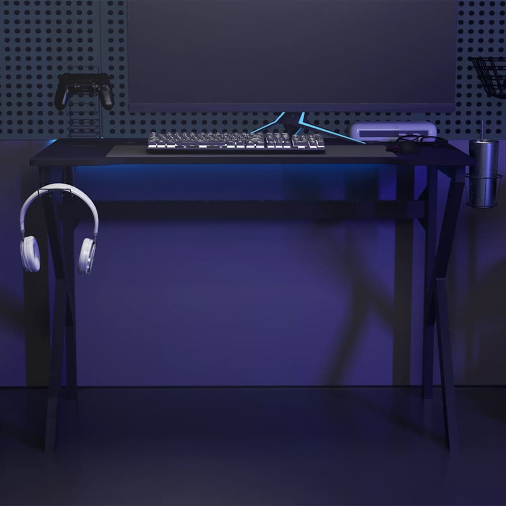 Gaming Desk with K Shape Legs Black 110x60x75 cm