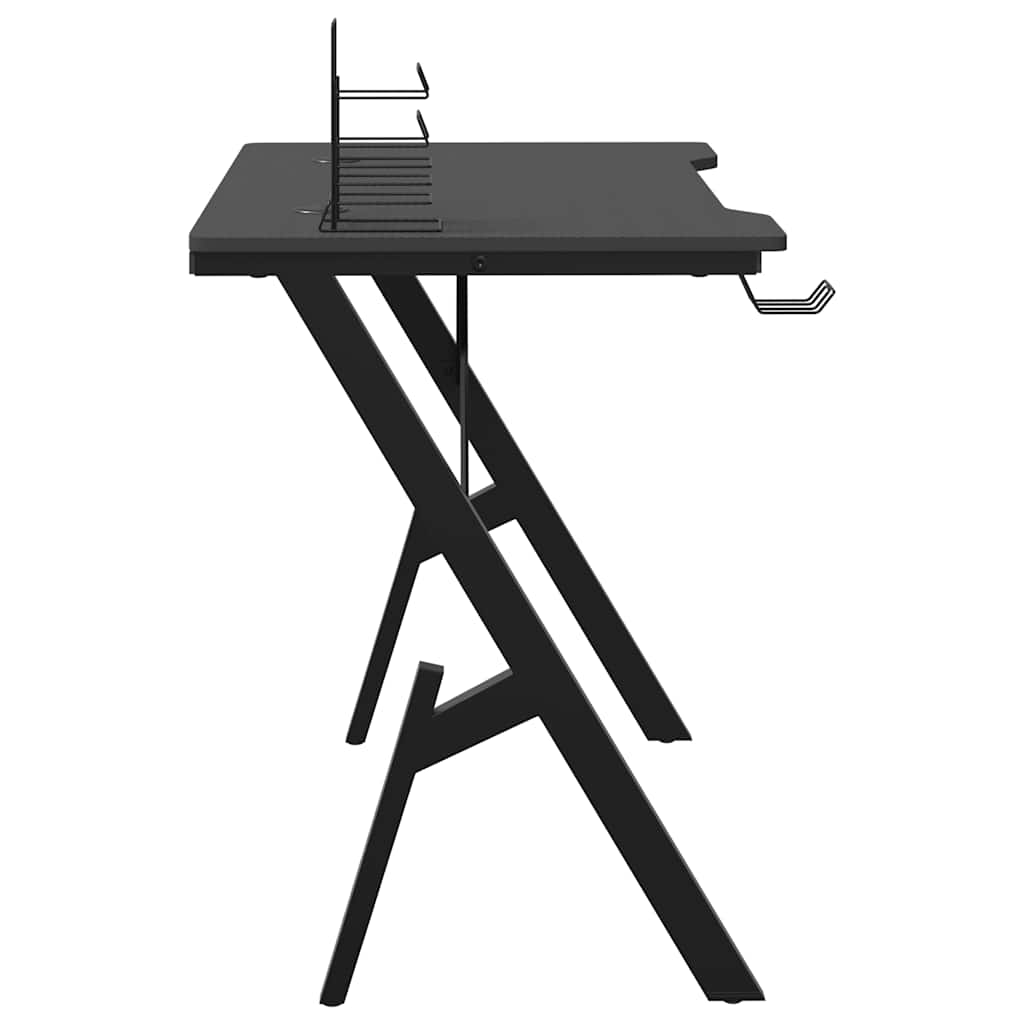 Gaming Desk with Y Shape Legs Black 90x60x75 cm