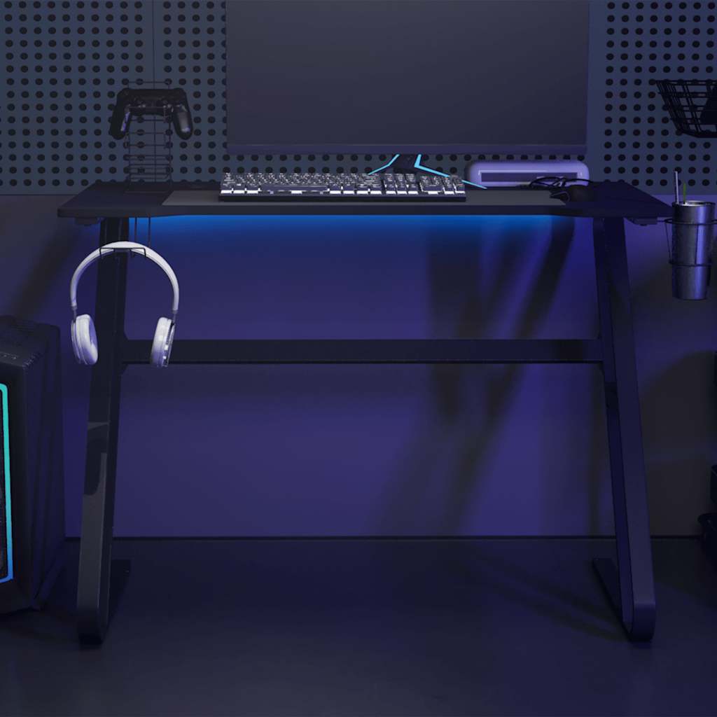Gaming Desk with ZZ Shape Legs Black 110x60x75 cm