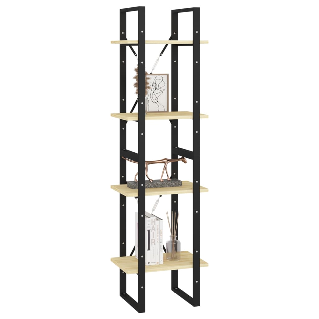 4-Tier Book Cabinet 40x30x140 cm Solid Pine Wood