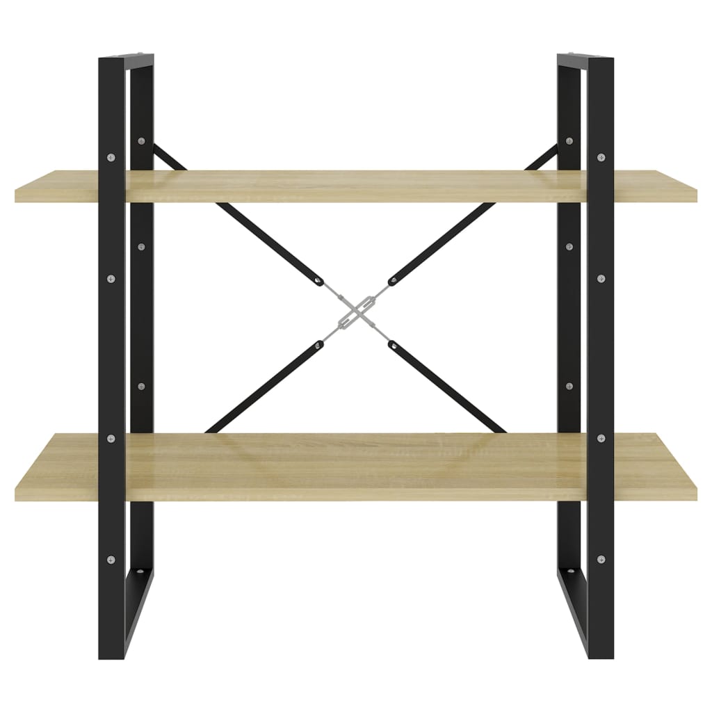 2-Tier Book Cabinet Sonoma Oak 80x30x70 cm Engineered Wood