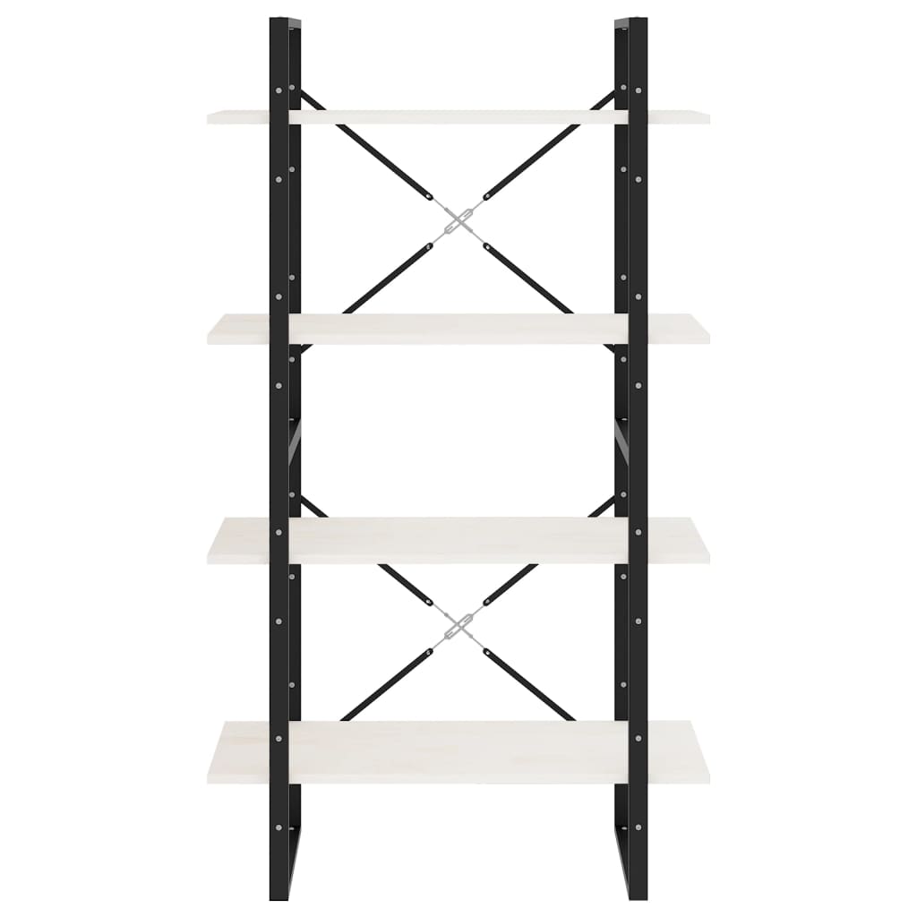 4-Tier Book Cabinet White 80x30x140 cm Solid Pine Wood