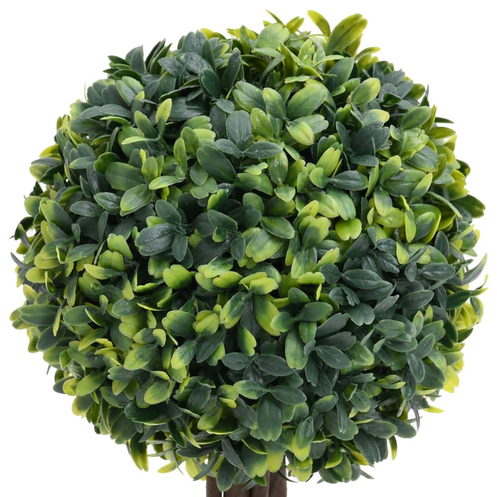 Artificial Boxwood Plants 2 pcs with Pots Ball Shaped Green 33 cm