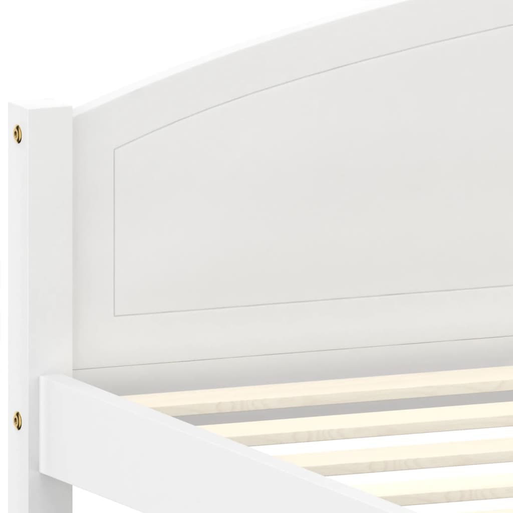 Bed Frame without Mattress White Solid Pine Wood 140x200cm