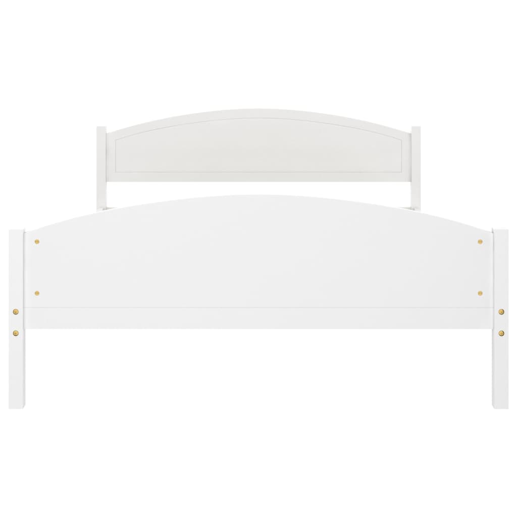 Bed Frame without Mattress White Solid Pine Wood 160x200cm