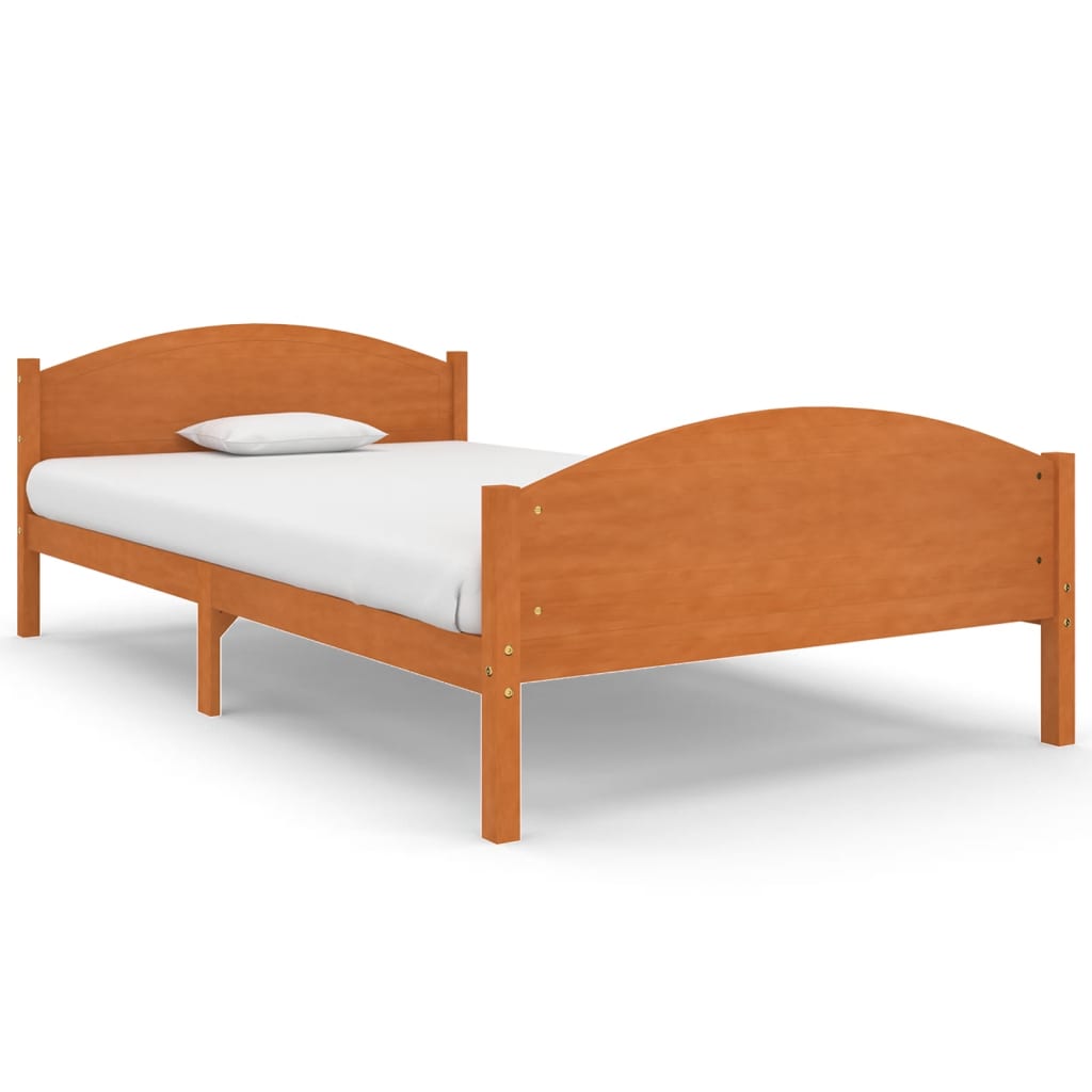 Bed Frame without Mattress Honey Brown Solid Pine Wood 120x200cm