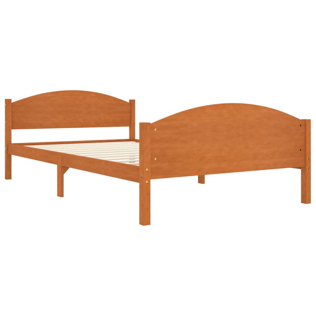 Bed Frame without Mattress Honey Brown Solid Pine Wood 120x200cm