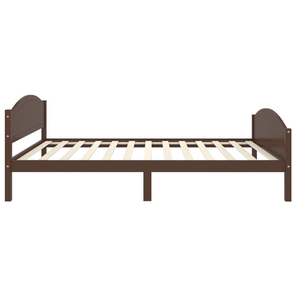Bed Frame without Mattress Dark Brown Solid Pine Wood 120x200cm