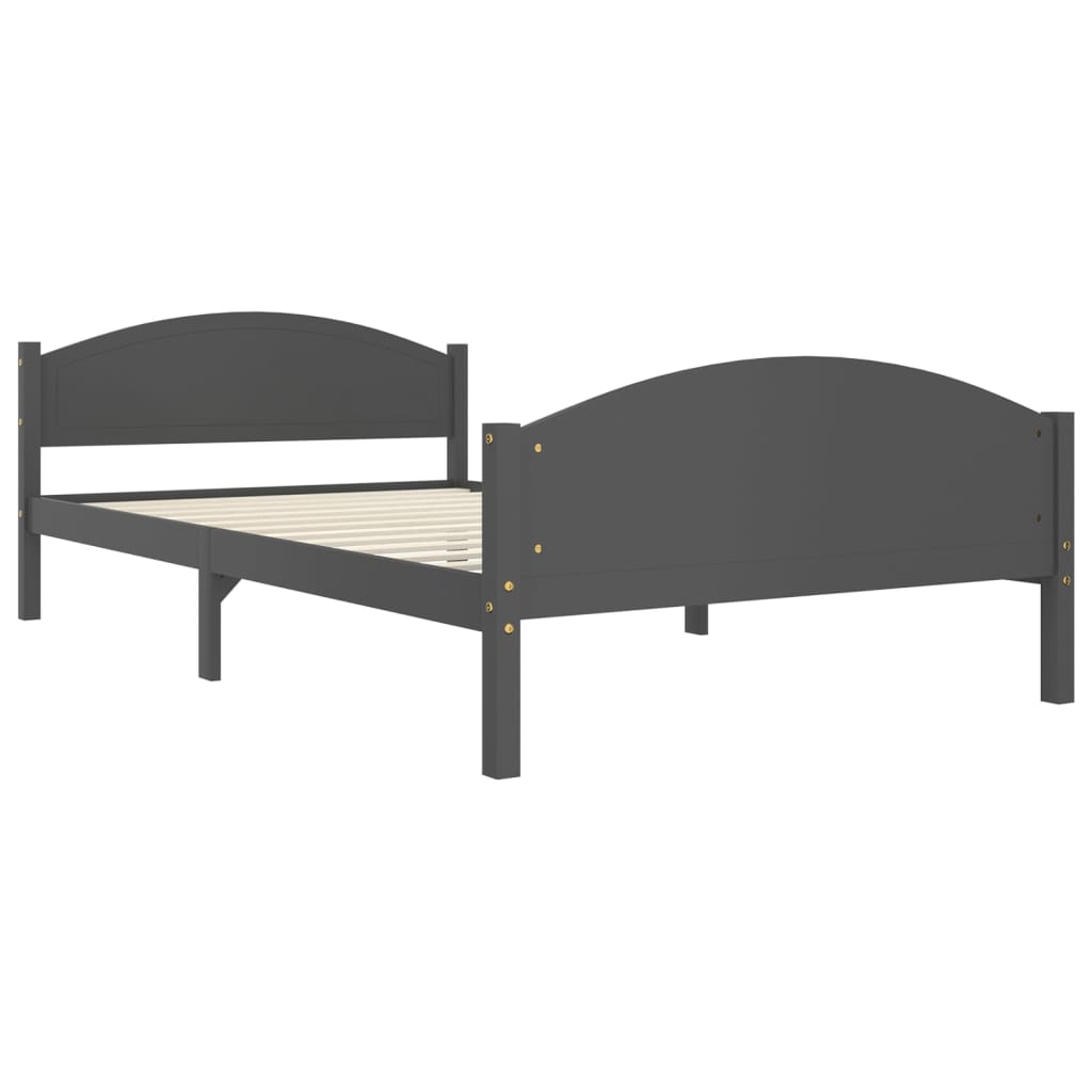 Bed Frame without Mattress Dark Grey Solid Pine Wood 120x200cm